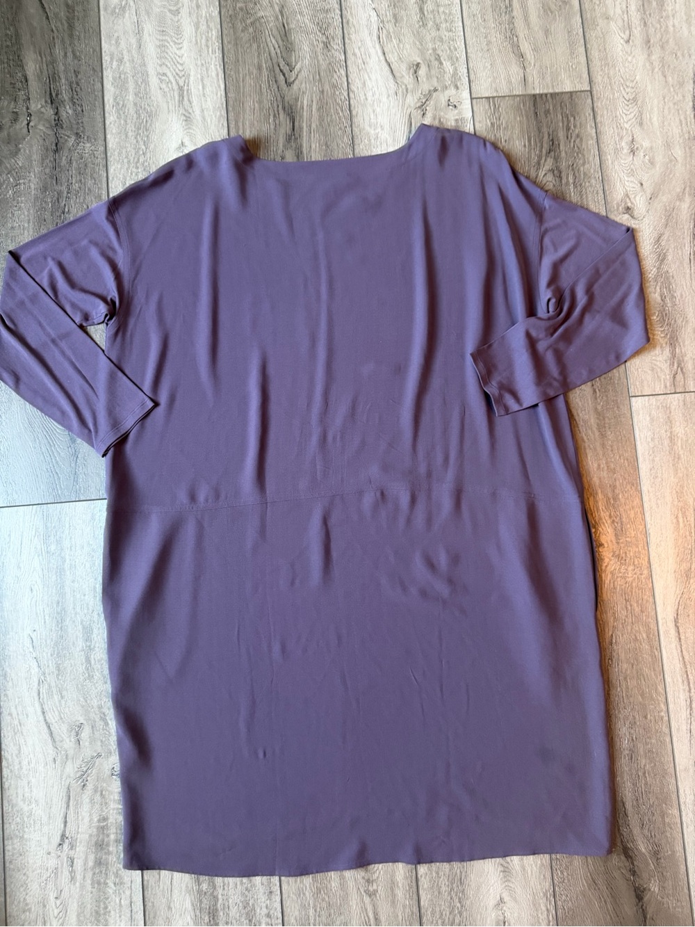 Eileen Fisher- 100% Silk Relaxed Minimalist Classic Shift Dress-  (L) - Picture 11 of 11